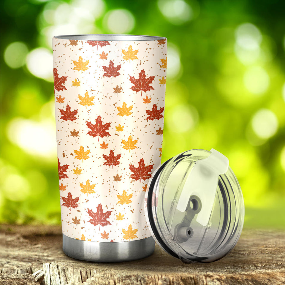 Red and Orange Maple Leaves Pattern Tumbler