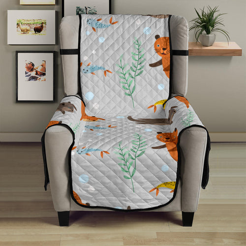 Swimming Fish Otter Pattern Chair Cover Protector