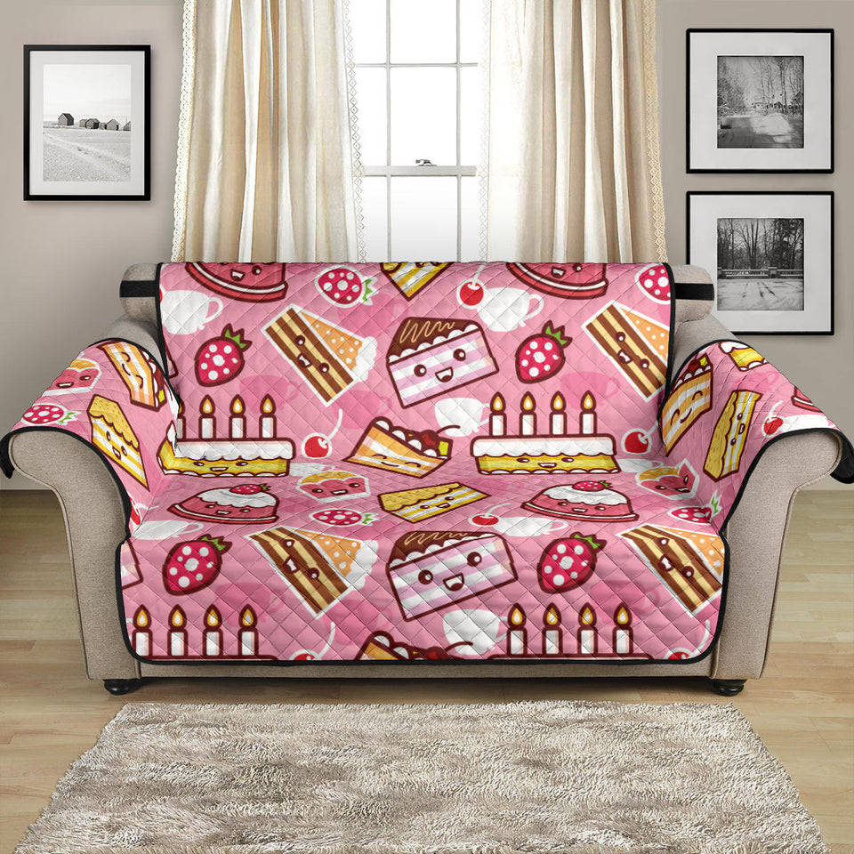 Cake Pattern Background Loveseat Couch Cover Protector