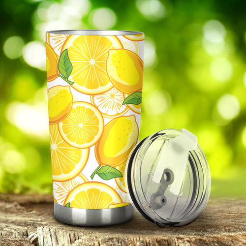 Lemon Pattern Background Tumbler