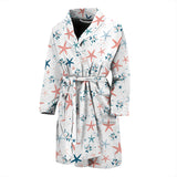 Starfish Pattern Background Men Bathrobe