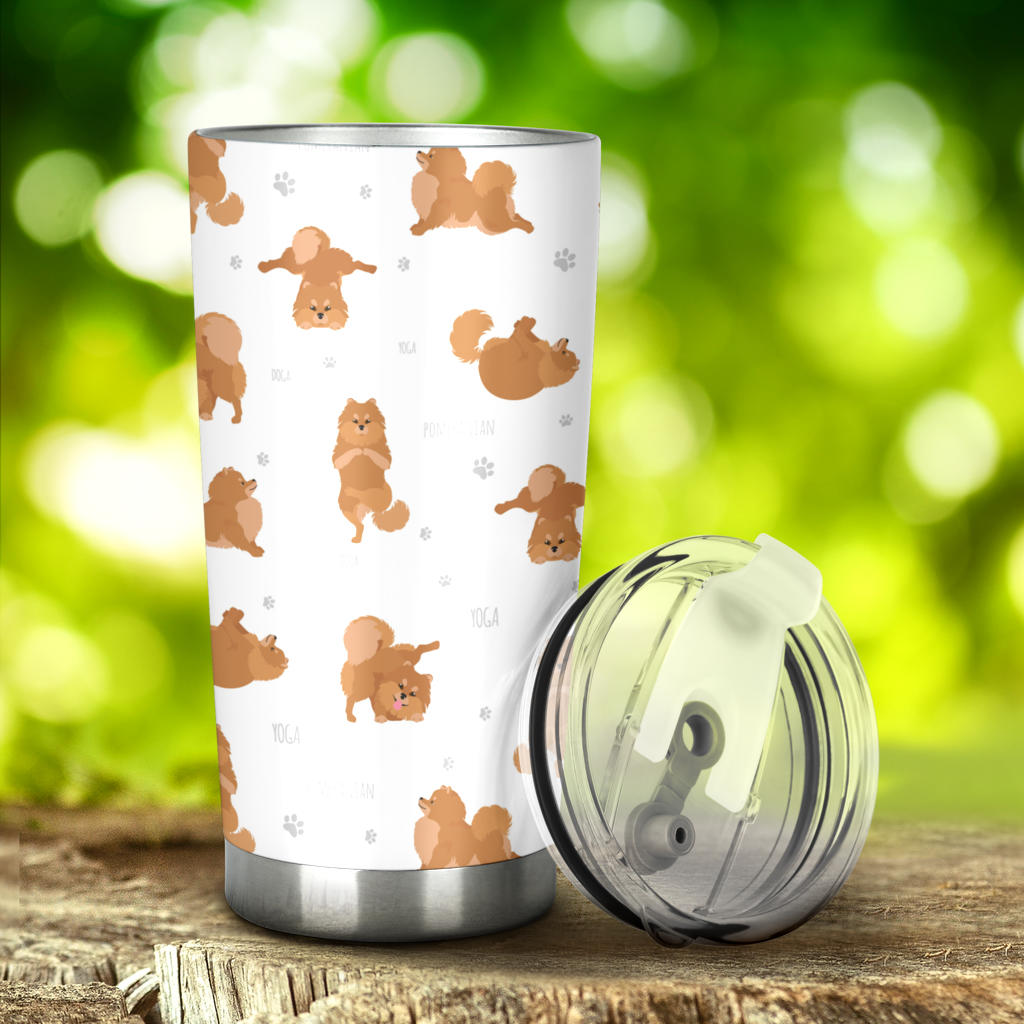 Pomeranian Yoga Pattern Tumbler