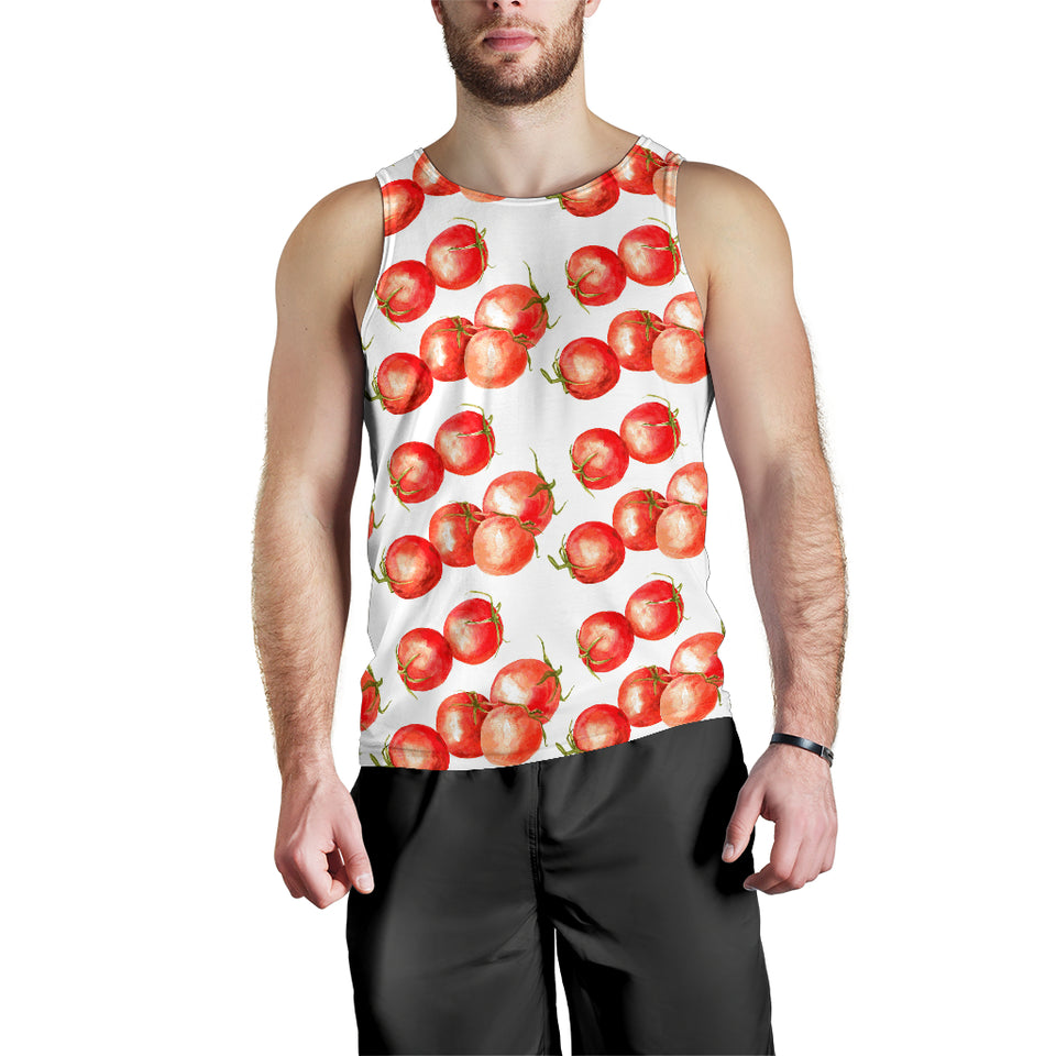 Tomato Water Color Pattern Men Tank Top