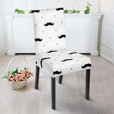 Mustache Beard Pattern Print Design 04 Dining Chair Slipcover