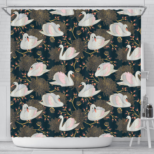 Swan Pattern Shower Curtain Fulfilled In US