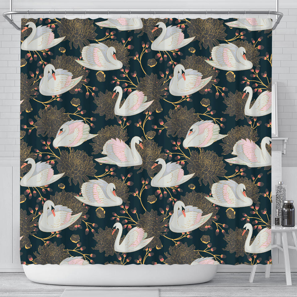 Swan Pattern Shower Curtain Fulfilled In US