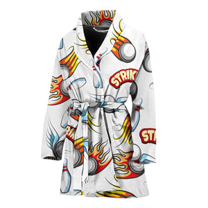 Bowling Strike Pattern Women Bathrobe