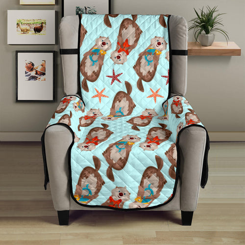 Otter Pattern Background Chair Cover Protector