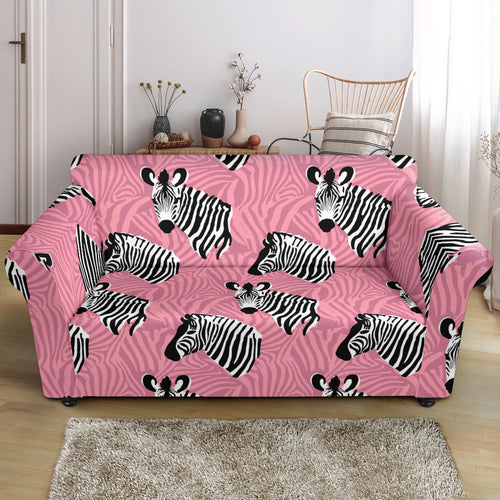 Zebra Head Pattern Loveseat Couch Slipcover