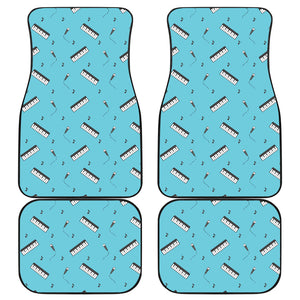 Piano Pattern Print Design 01 Front and Back Car Mats