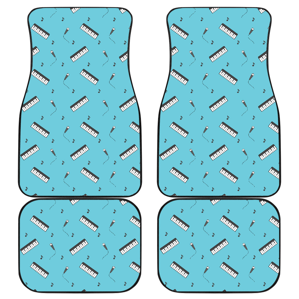 Piano Pattern Print Design 01 Front and Back Car Mats