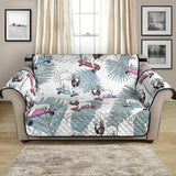 French Bulldog Skating Pattern Loveseat Couch Cover Protector