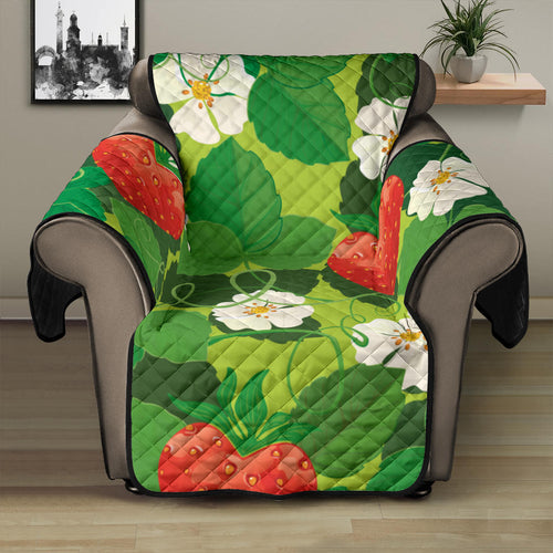 Strawberry Leaves Pattern Recliner Cover Protector