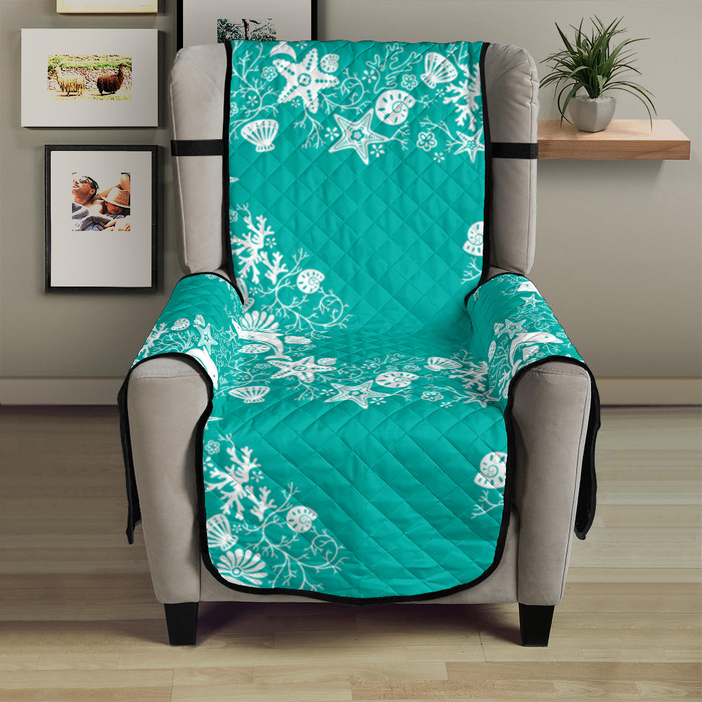 Dolphin Sea Shell Starfish Pattern Chair Cover Protector