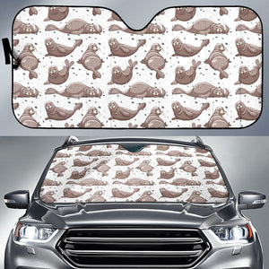 Sea Lion Pattern Background Car Sun Shade