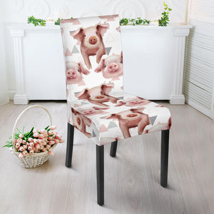 Pig Pattern Print Design 04 Dining Chair Slipcover