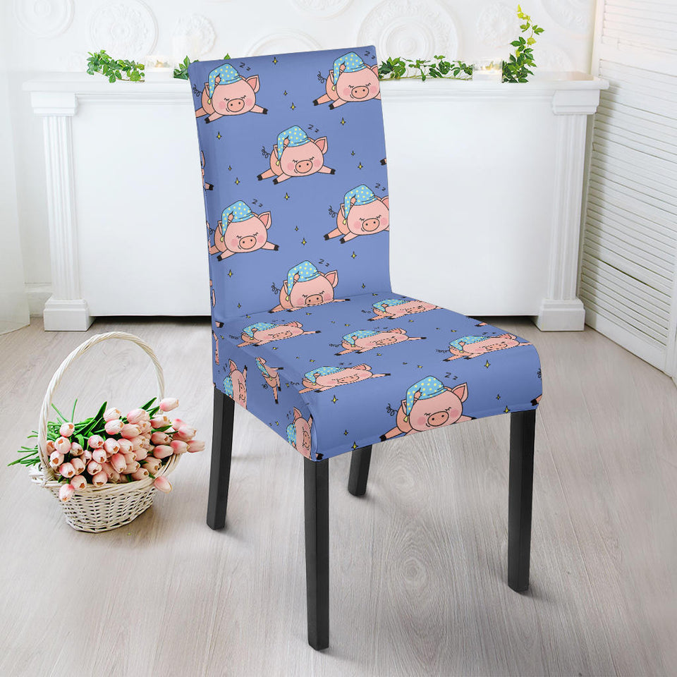 Pig Pattern Print Design 03 Dining Chair Slipcover