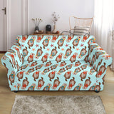 Otter Pattern Background Loveseat Couch Slipcover