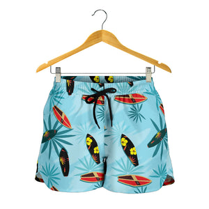 Surfboard Pattern Print Design 03 Women Shorts