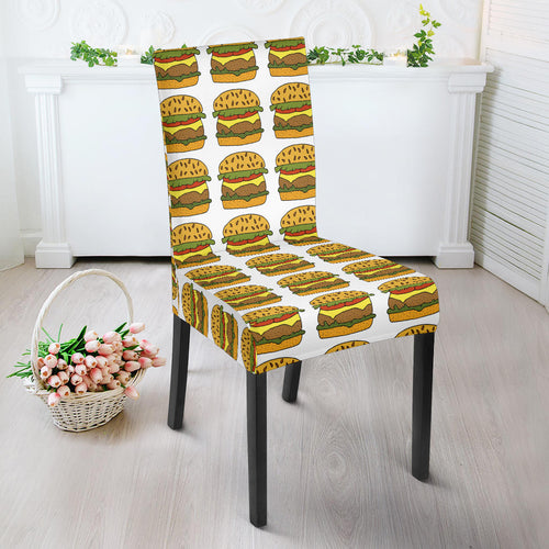 Hamburger Pattern Print Design 05 Dining Chair Slipcover