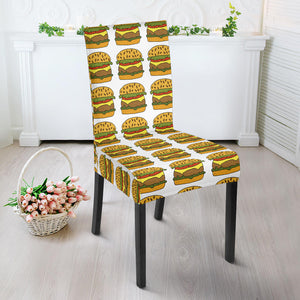 Hamburger Pattern Print Design 05 Dining Chair Slipcover