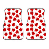 Red Maple Leaves Pattern Front Car Mats