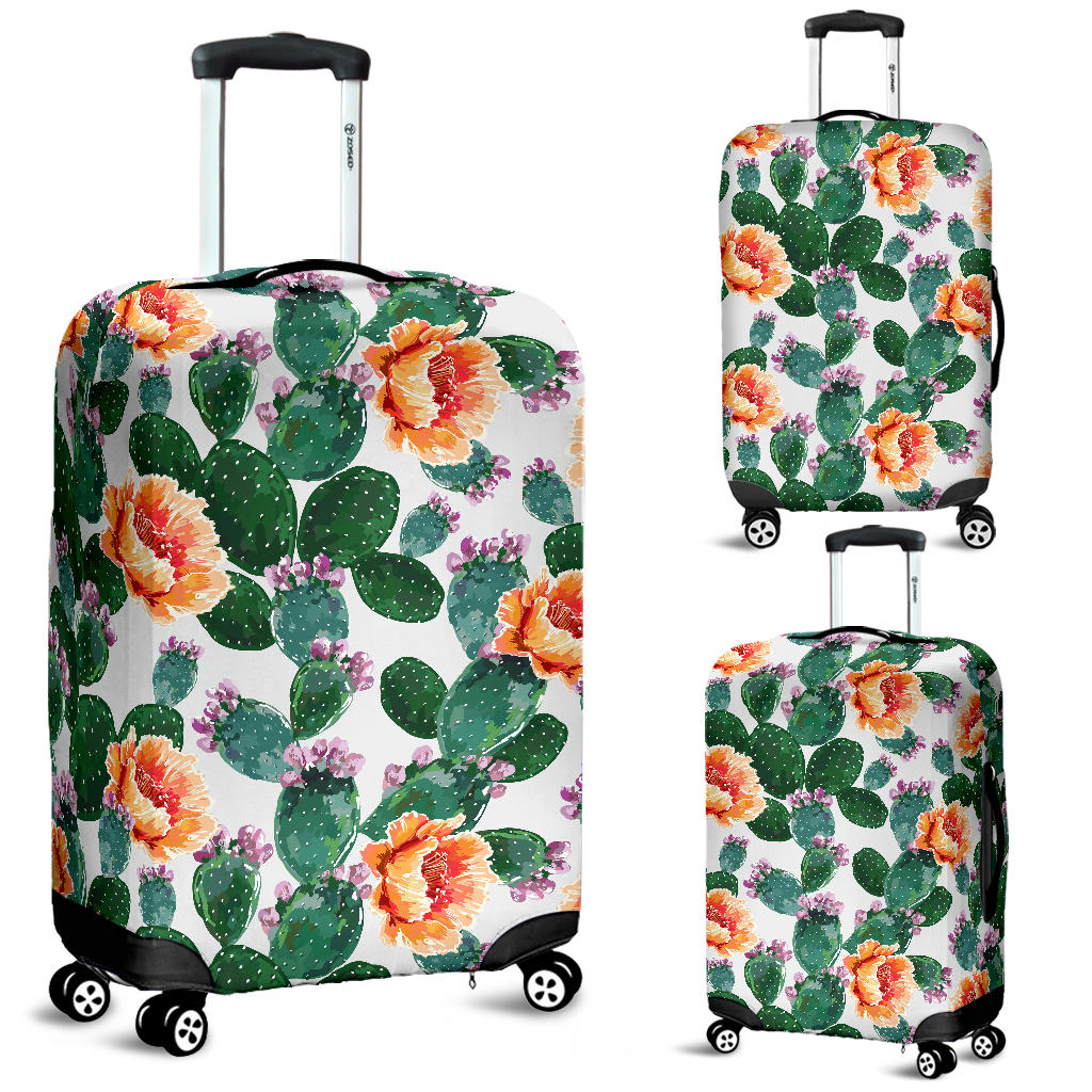 Cactus and Flower Pattern Luggage Covers
