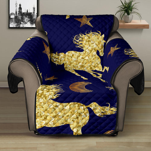 Unicorn Gold Pattern Recliner Cover Protector