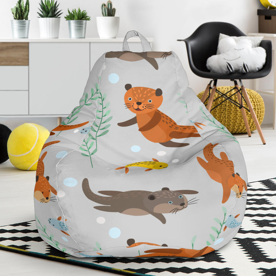 Swimming Fish Otter Pattern Bean Bag Cover