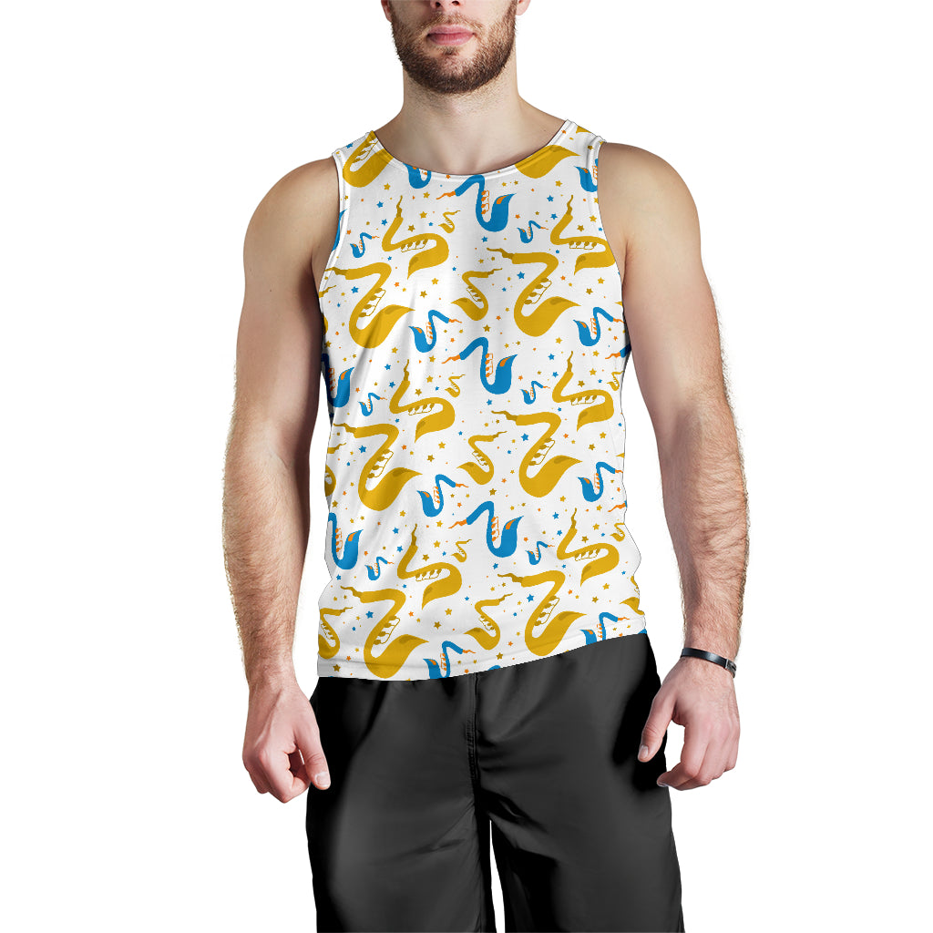 Saxophone Pattern Men Tank Top