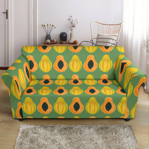 Papaya Pattern Background Loveseat Couch Slipcover