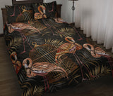 Flamingo Pattern Background Quilt Bed Set