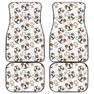 English Bulldog Pattern Print Design 01 Front and Back Car Mats