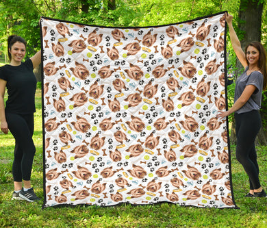 Yorkshire Terrier Pattern Print Design 05 Premium Quilt