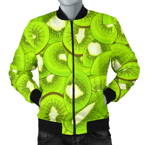 Sliced Kiwi Pattern Men Bomber Jacket