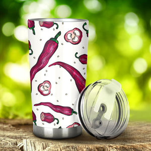 Red Chili Pattern background Tumbler