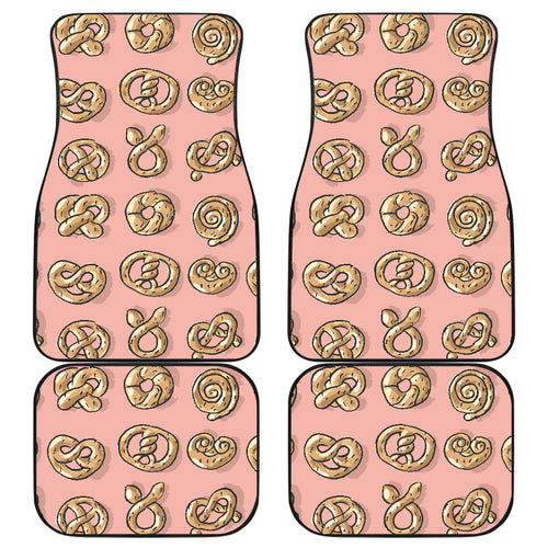 Pretzels Pattern Print Design 04 Front and Back Car Mats