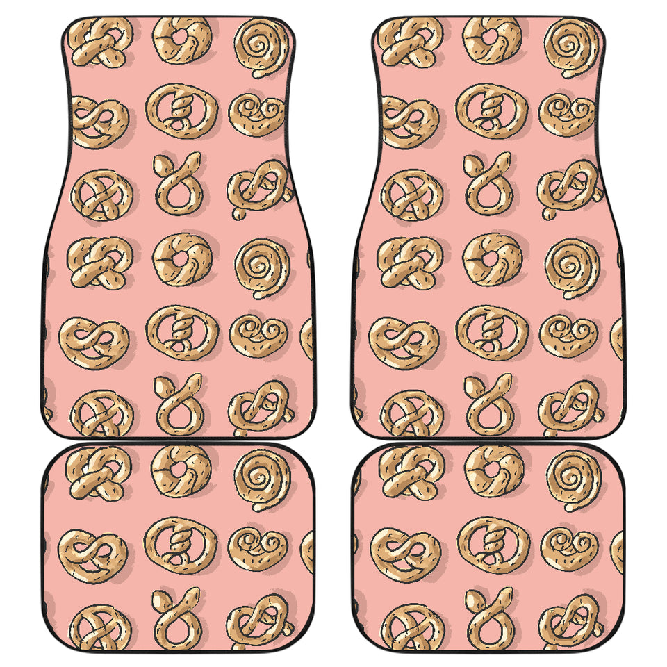 Pretzels Pattern Print Design 04 Front and Back Car Mats