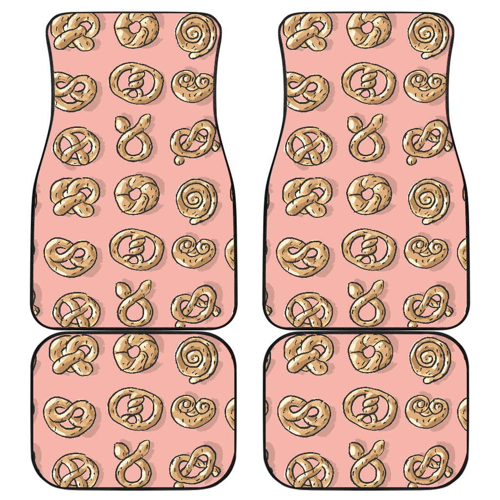 Pretzels Pattern Print Design 04 Front and Back Car Mats