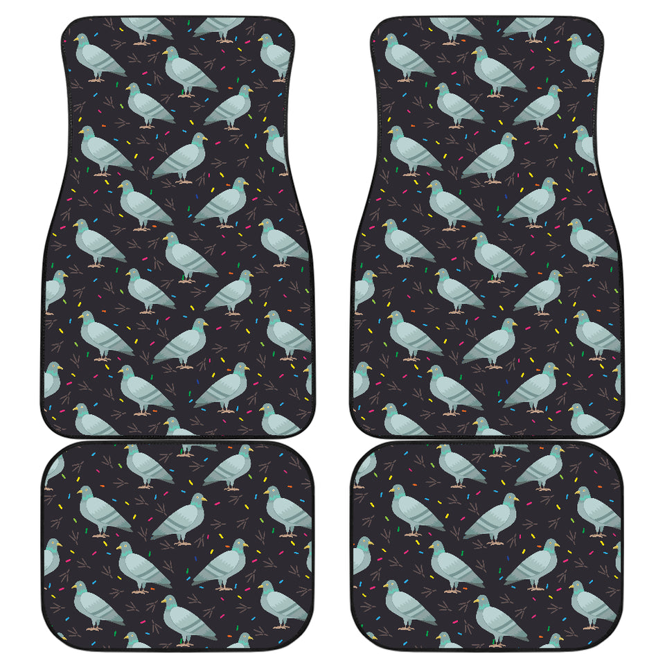 Pigeon Pattern Print Design 01 Front and Back Car Mats