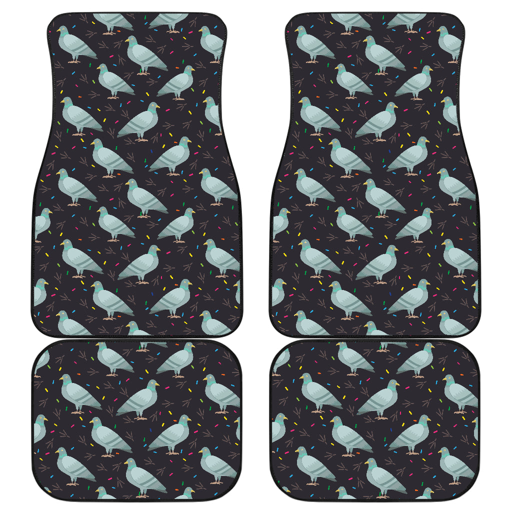 Pigeon Pattern Print Design 01 Front and Back Car Mats