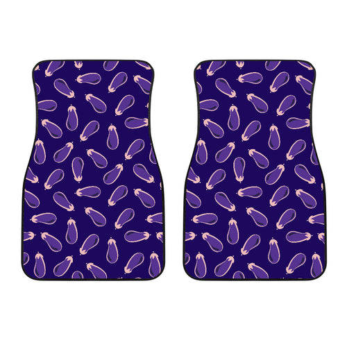 Eggplant Pattern Print Design 02 Front Car Mats