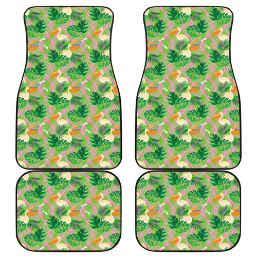 Pelican Pattern Print Design 05 Front and Back Car Mats