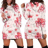 Octopus  Crab Starfish Pattern Women Hoodie Dress