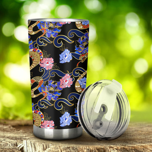 Snake Flower Pattern Tumbler