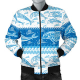 Dolphin Tribal Pattern Ethnic Motifs Men Bomber Jacket