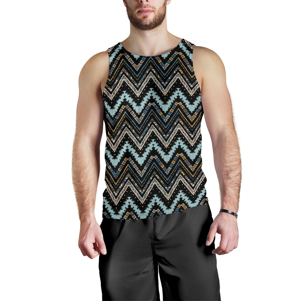 Zigzag Chevron African Afro Dashiki Adinkra Kente Men Tank Top