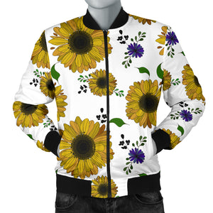 Sunflower Pattern Background Men Bomber Jacket