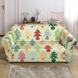 Christmas Tree Pattern Backgroind Loveseat Couch Slipcover