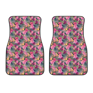 Hibiscus Pattern Print Design 03 Front Car Mats